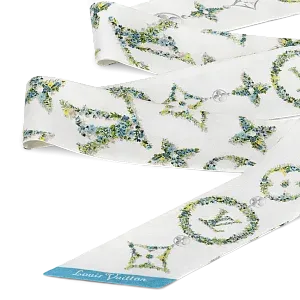 Louis Vuitton Шелковая лента Monogram Flowers BB Blue - фото 3