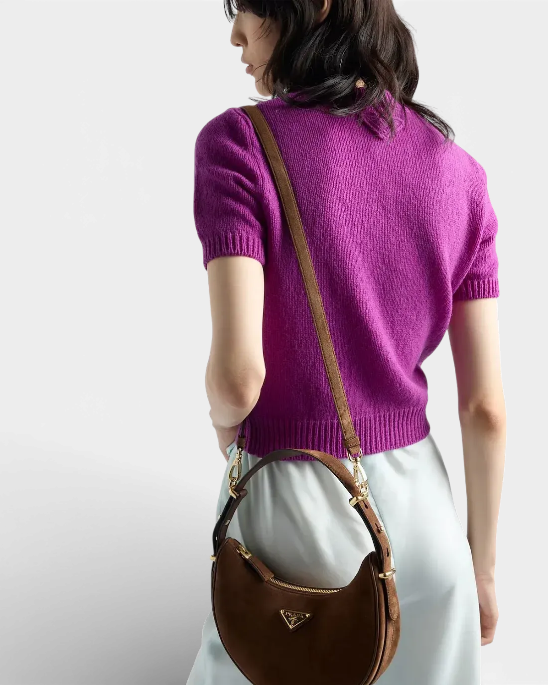 Prada Сумка Arque suede shoulder - фото 9