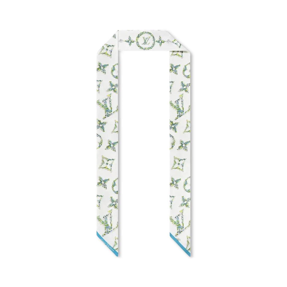 Louis Vuitton Шелковая лента Monogram Flowers BB Blue - фото 4