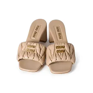 Miu Miu Босоножки Matelasse Sand Beige - фото 4