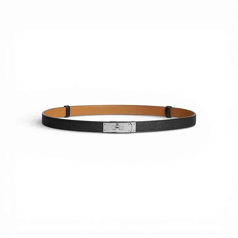 Ремень Kelly 18 Hermes Noir / Palladie - фото 1