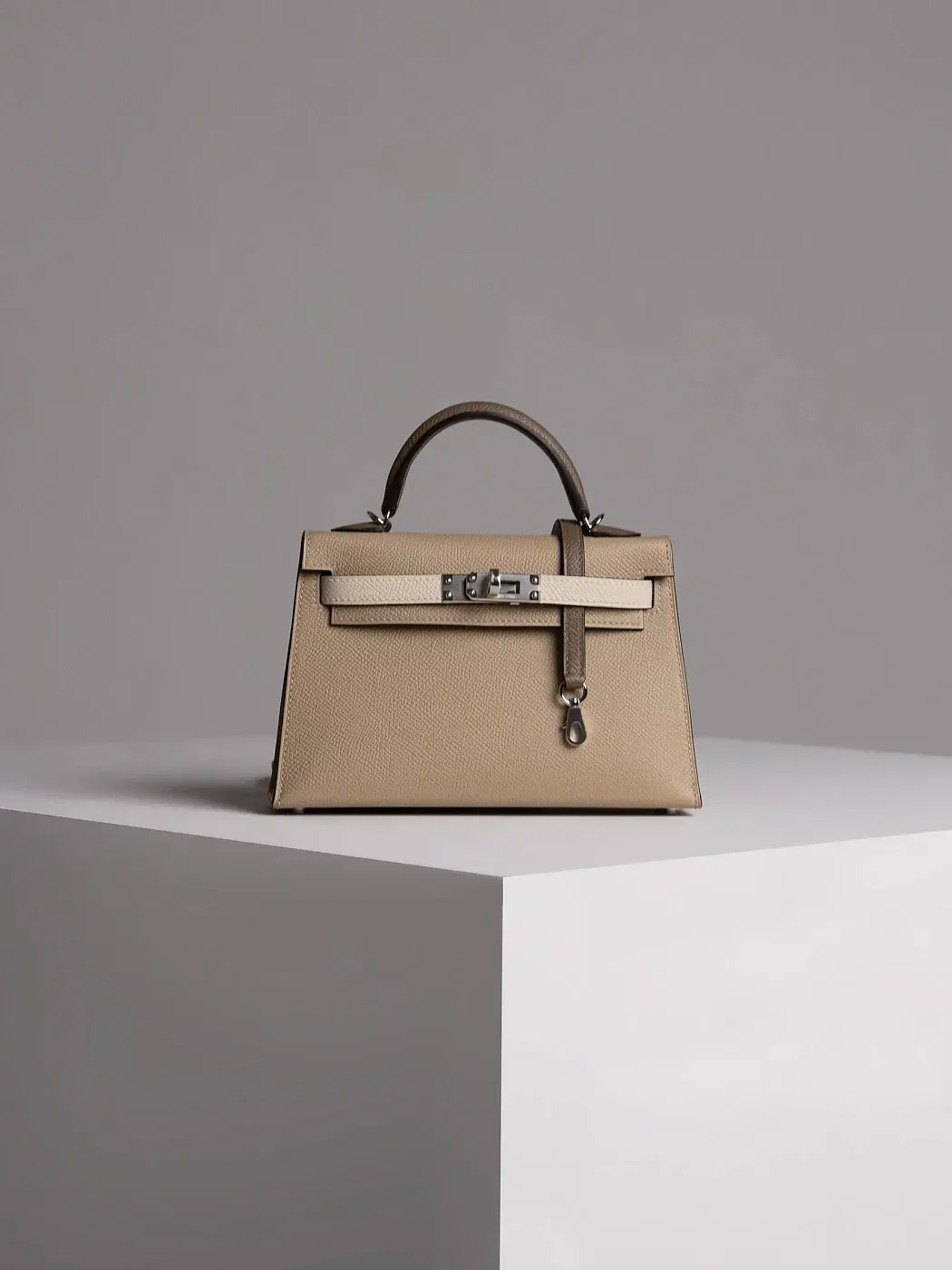 Hermès Сумка Kelly Mini 20 Trench Craie Etoupe Epsom Palladium Hardware - фото 3