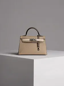 Hermès Сумка Kelly Mini 20 Trench Craie Etoupe Epsom Palladium Hardware - фото 3