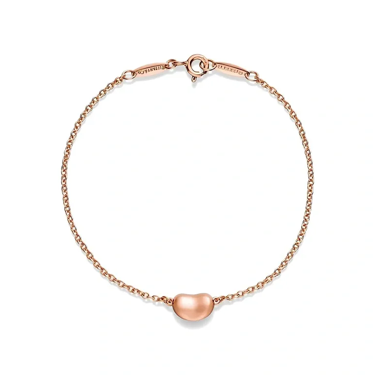 Браслет Tiffany Bean design bracelet in 18 carat yellow gold 9 mm Rose Gold - фото 1