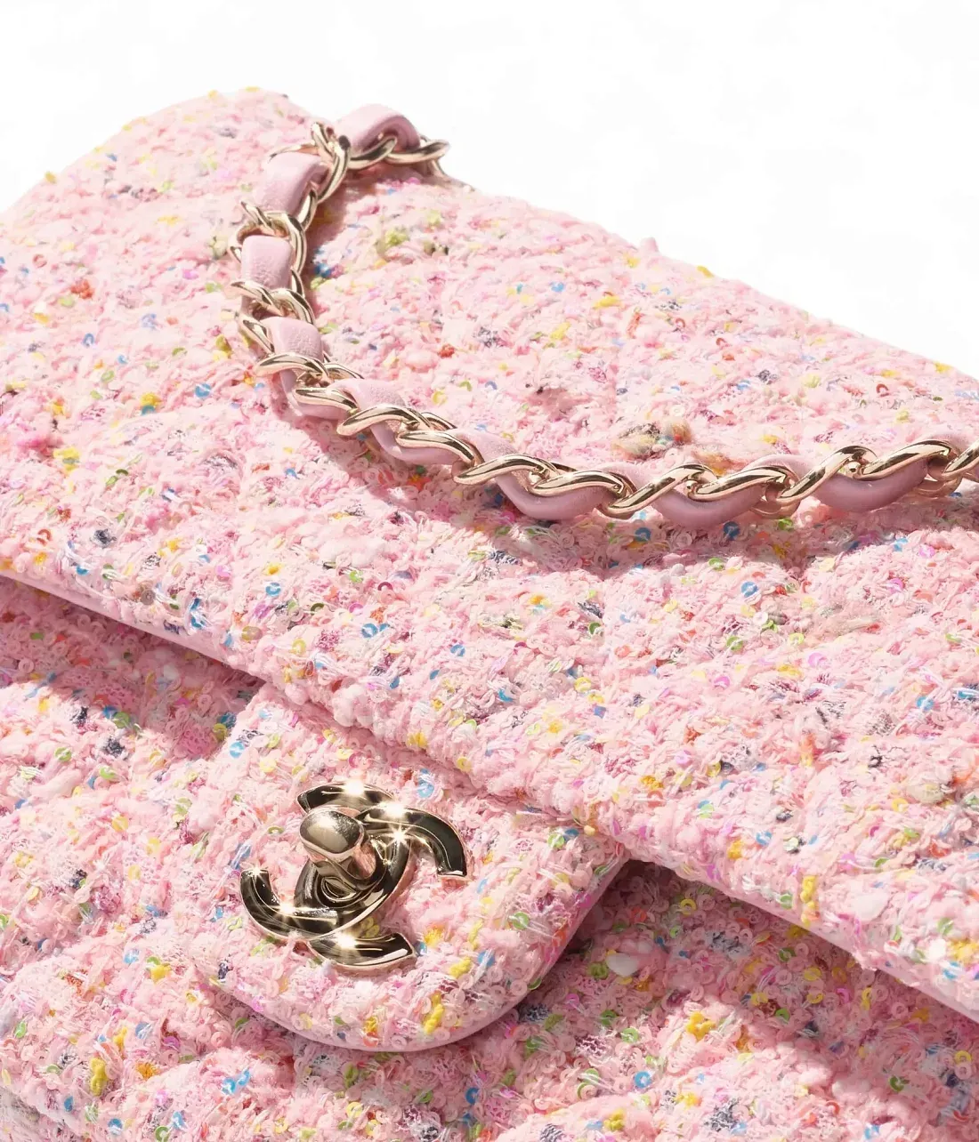 Chanel Классическая сумка 11.12 Tweed Light Pink/Multicolor - фото 3