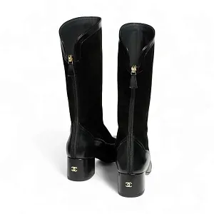 Chanel Велюровые сапоги Black - фото 2