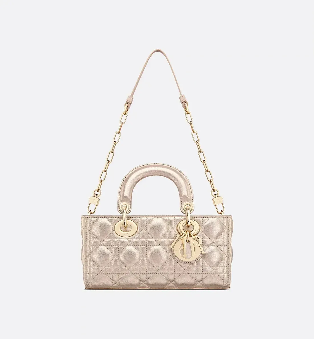 Dior Сумка Lady D-Joy metallic pale gold-tone маленького формата - фото 6
