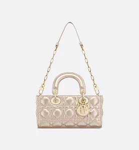 Dior Сумка Lady D-Joy metallic pale gold-tone маленького формата - фото 6
