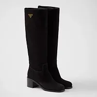 Prada Замшевые сапоги Black - фото 1