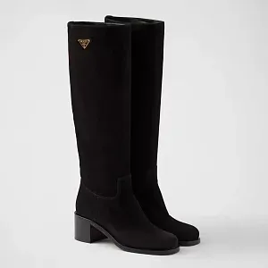 Prada Замшевые сапоги Black - фото 1