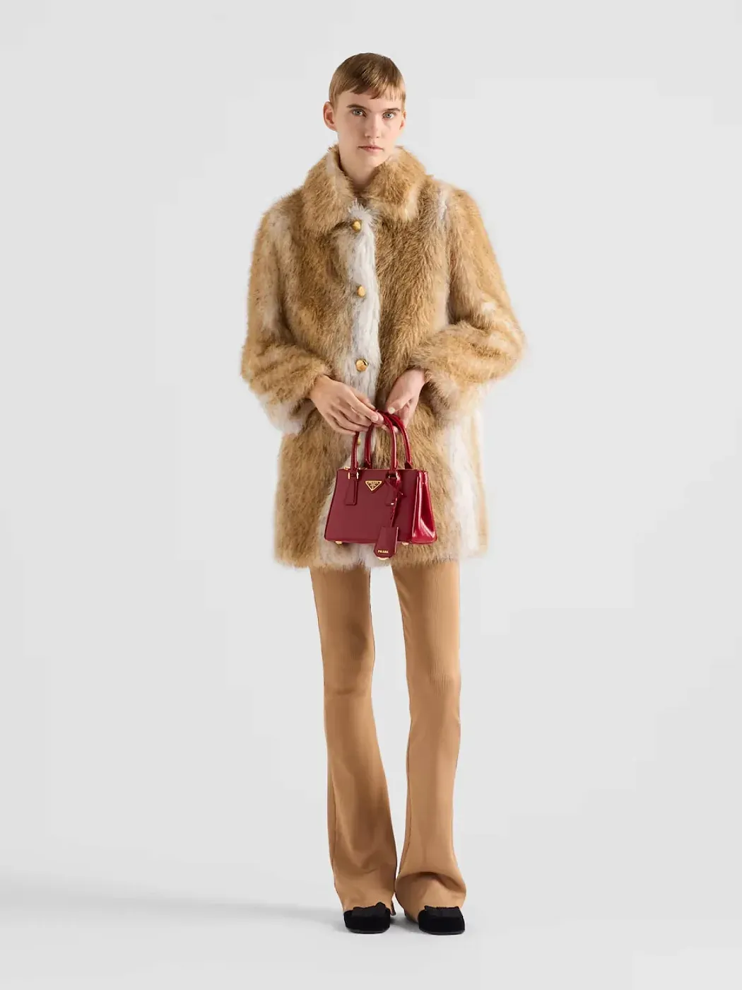 Prada Мини-сумка Galleria из лакированной сафьяновой кожи Cherry Red - фото 2