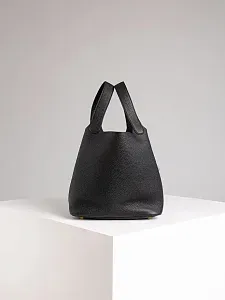 Hermès Сумка Picotin 22 Black Clemence Gold Hardware - фото 5
