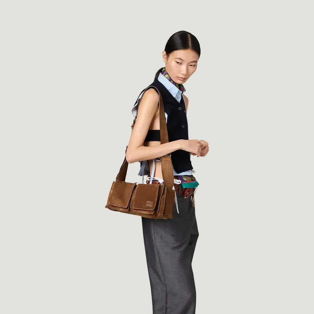 Miu Miu Сумка Utilitaire Cocoa Brown - фото 2