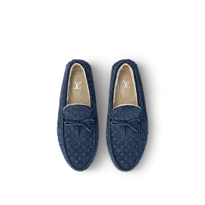 Louis Vuitton Мокасины LV Driver Shearling Dark Blue - фото 2