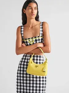 Prada Мини-сумка Re-Edition 2005 из Re-Nylon и сафьяновой кожи Citron Yellow - фото 2
