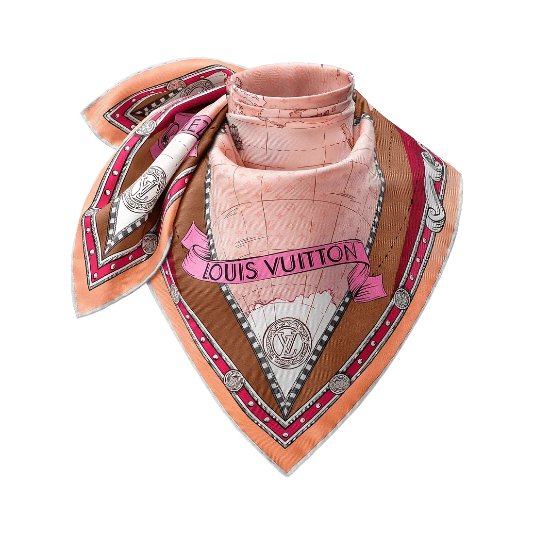 Louis Vuitton Платок-каре Map Tan - фото 2