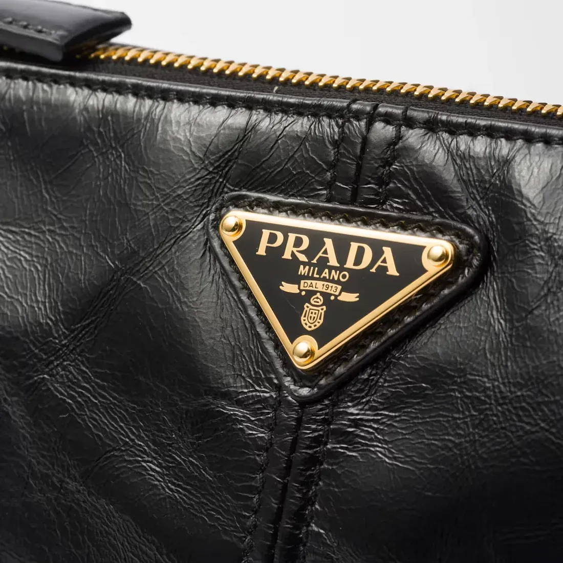 Prada Re-Edition 2002 cредняя кожаная сумка через плечо Black - фото 4