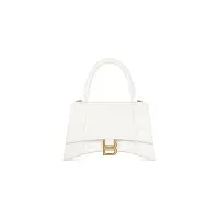 Balenciaga Сумка Hourglass Crocodile Embossed маленького формата White - фото 1