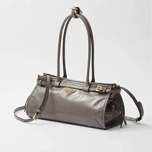 Prada Средняя кожаная сумка Pewter - фото 8