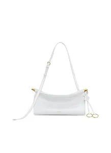 Alaïa Маленькая кожаная сумка Le Click East West Optical White - фото 1