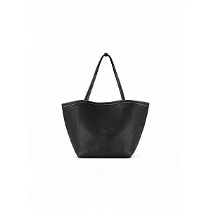 The Row Сумка Park Tote Three Stitch Black из кожи Black / Ecru - фото 1