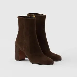 Prada Замшевые ботильоны Dark Brown - фото 1