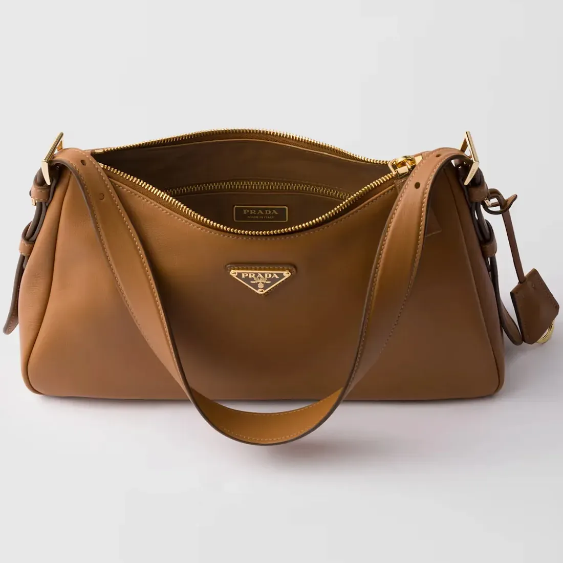 Prada Сумка на плечо Aimee Medium из кожи Caramel - фото 4