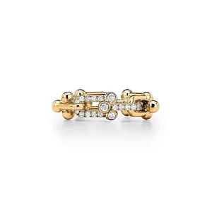 Tiffany & Co. Кольцо HardWear Small Link Ring with Diamonds Men Yellow Gold - фото 1