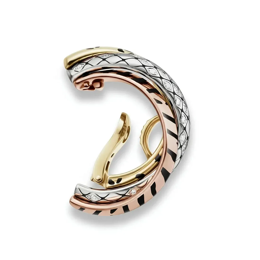 Cartier Моно-серьга Trinity single earring, lacquer, half-paved - фото 4