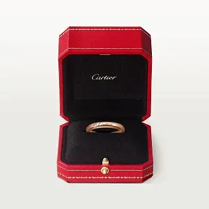 Cartier Обручальное кольцо с 1 бриллиантом C de Men 3 мм Rose Gold - фото 4