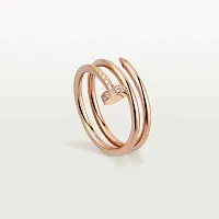 Cartier Двойное кольцо с бриллиантами Juste Un Clou Pink Gold - фото 1
