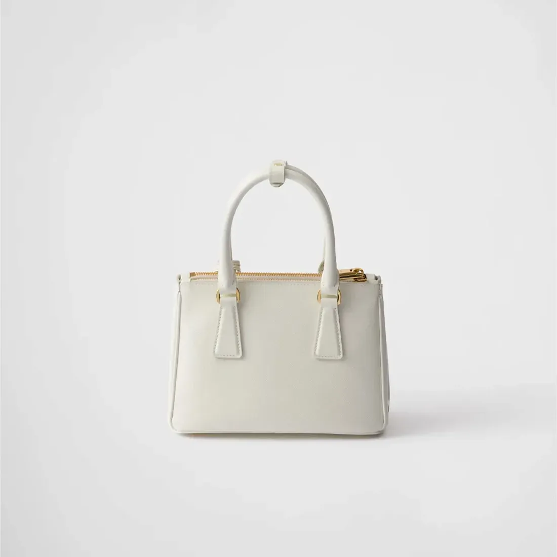 Prada Мини-сумка Galleria из лакированной сафьяновой кожи White - фото 3