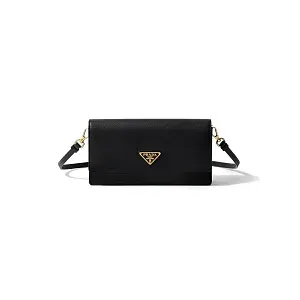 Prada Мини-сумка из сафьяновой кожи Black - фото 1