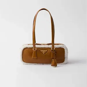 Prada Средняя сумка с двумя ручками из овчины - фото 1