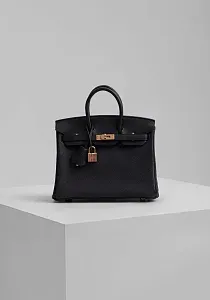Hermès Сумка Birkin 25 Noir Togo Rose Gold Hardware - фото 1