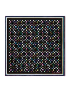 Louis Vuitton Платок-каре Monogram Multicolor 90 TM x Black - фото 1