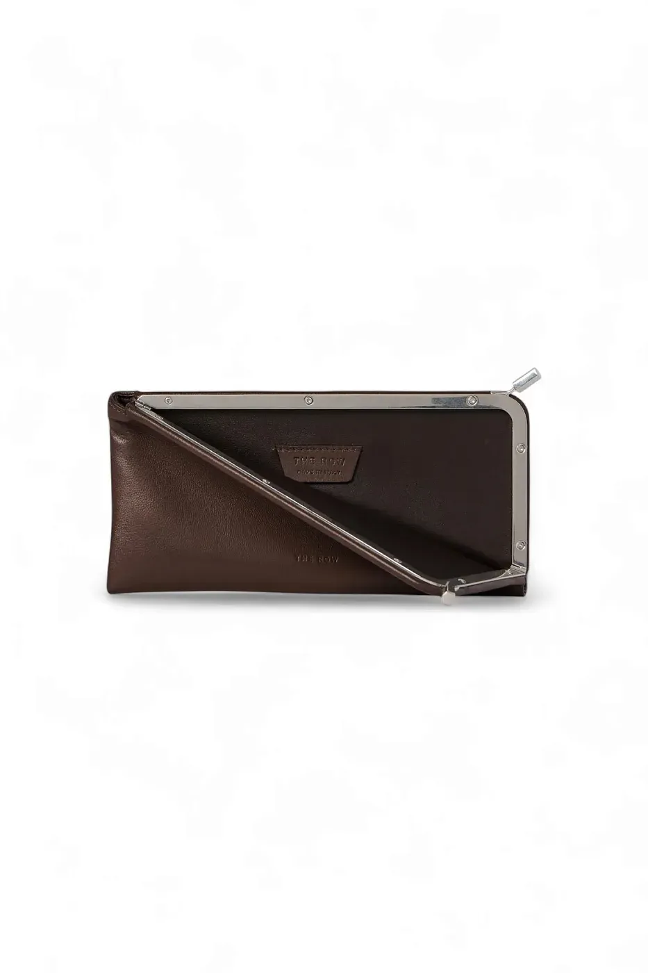 The Row Футляр для солнцезащитных очков Clasp Black из кожи Brown Melange - фото 2