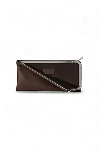 The Row Футляр для солнцезащитных очков Clasp Black из кожи Brown Melange - фото 2