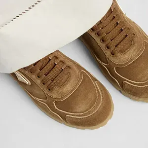 Prada Кроссовки из замши с эффектом выцветания Cinnamon - фото 2