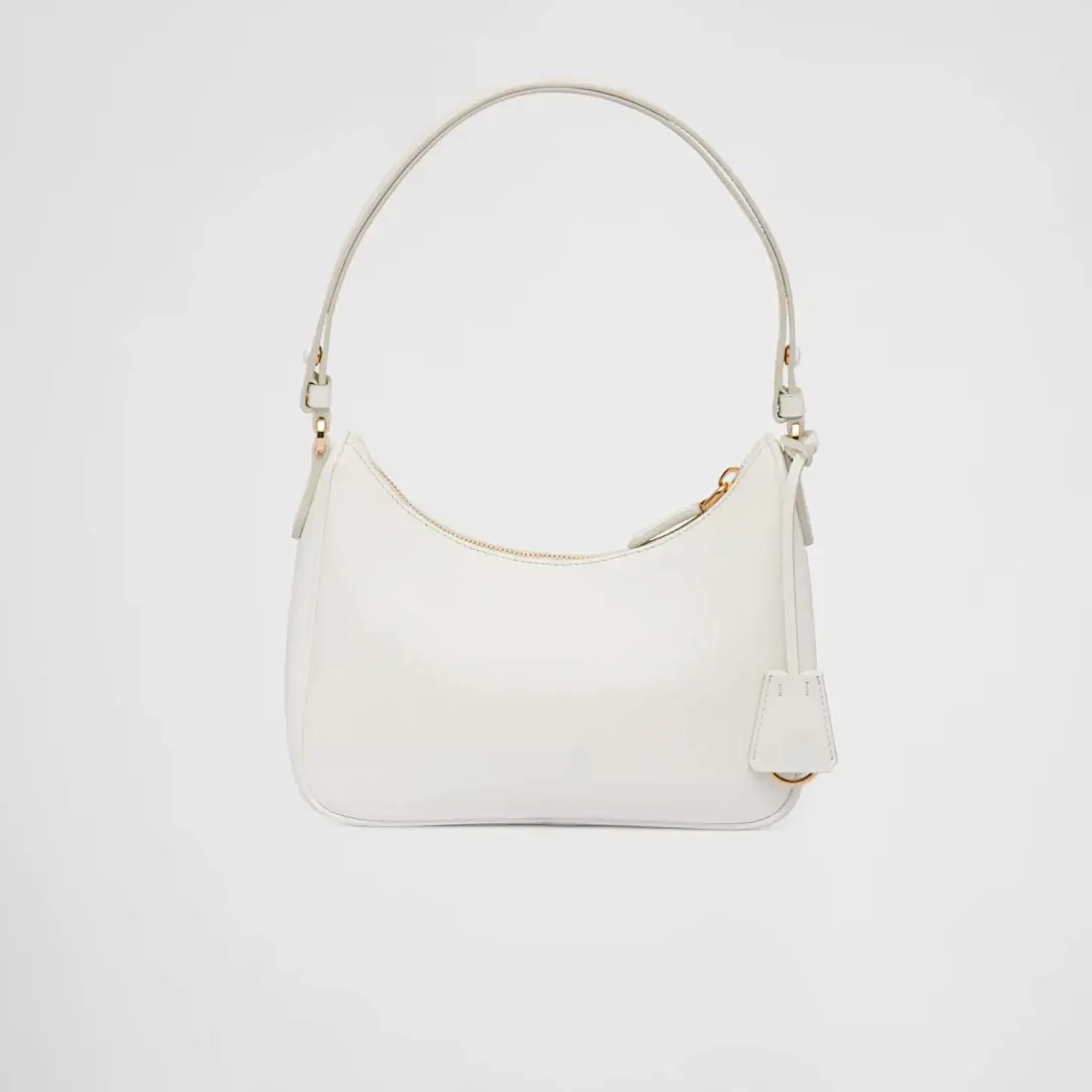 Prada Мини-сумка Re-Edition из сафьяновой кожи White - фото 4