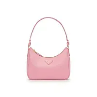 Prada Мини-сумка Re-Edition из сафьяновой кожи Petal Pink - фото 1