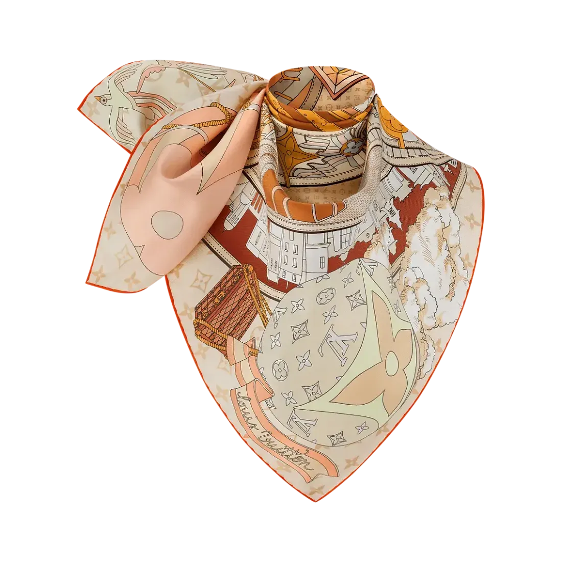 Louis Vuitton Платок-каре Journey 90 Beige - фото 3