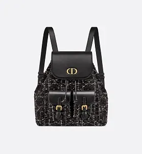 Dior Рюкзак Caro with white cannage motif среднего формата - фото 1