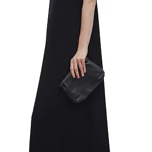 The Row Клатч Bourse Clutch Ivory из кожи Black - фото 2