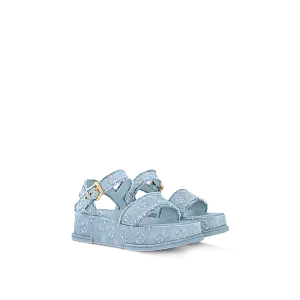 Louis Vuitton Босоножки Maya Flatform Light Blue - фото 1