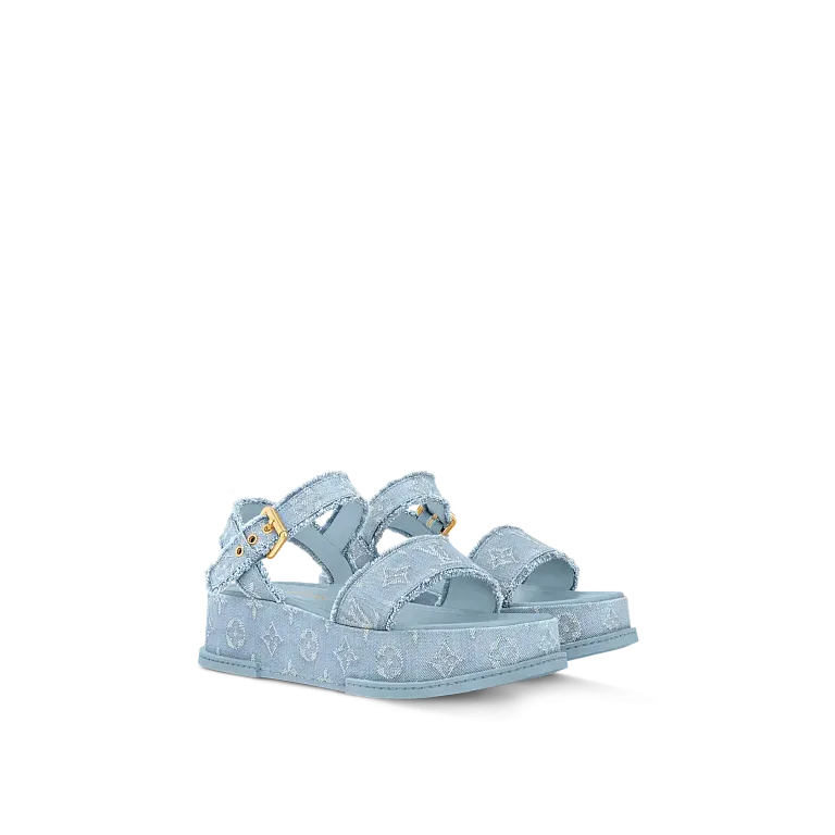 Босоножки Maya Flatform Louis Vuitton Light Blue - фото 1