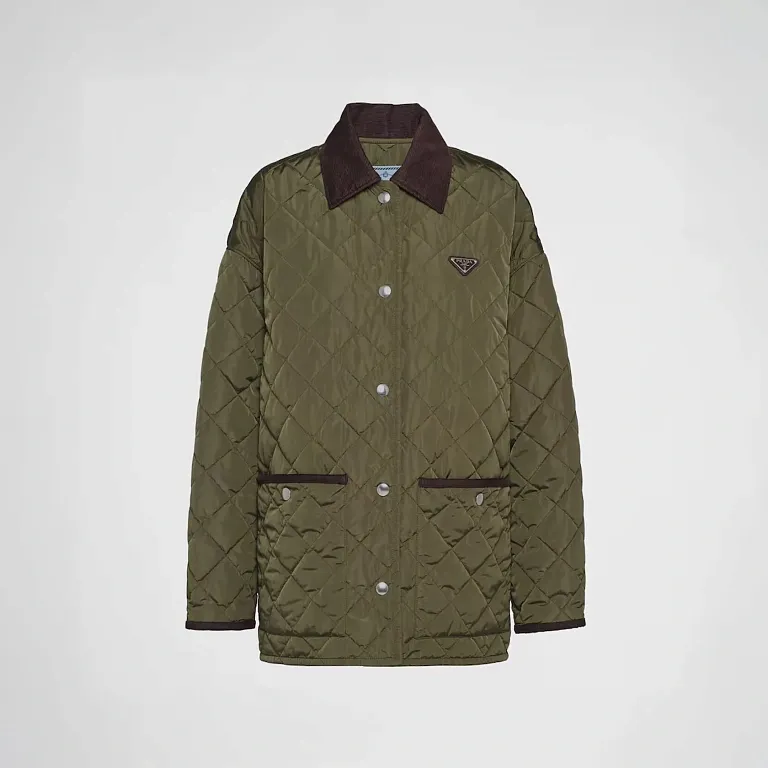 Легкая куртка из Re-Nylon Prada Military Green - фото 1
