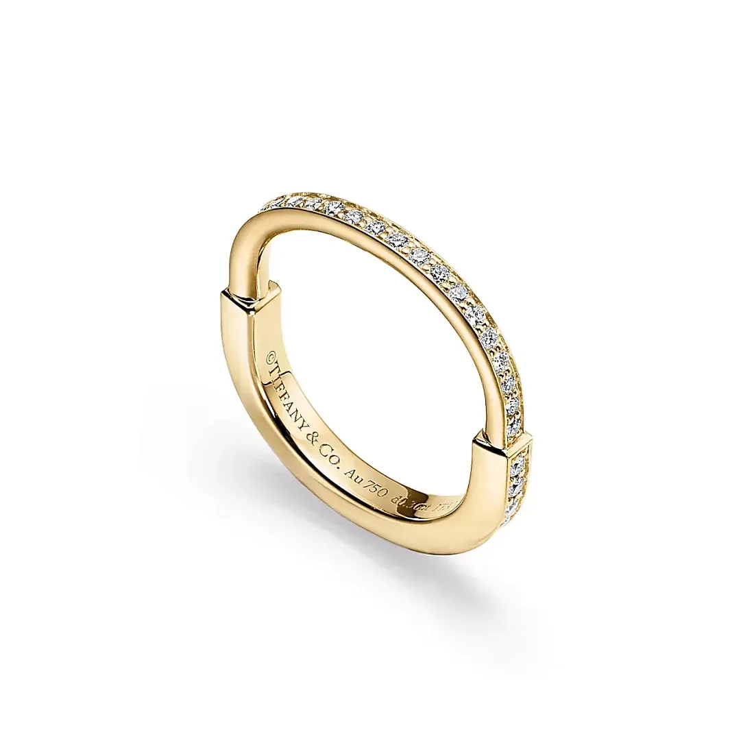 Tiffany & Co. Кольцо Lock Ring with Pave Diamonds Men Yellow Gold - фото 2
