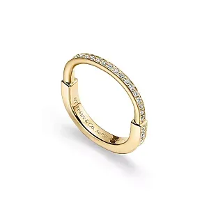 Tiffany & Co. Кольцо Lock Ring with Pave Diamonds Men Yellow Gold - фото 2