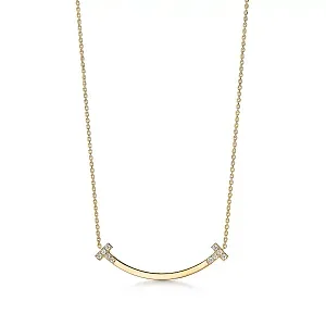 Tiffany & Co. Подвеска T Smile Medium Pendant with Diamonds Yellow Gold - фото 1